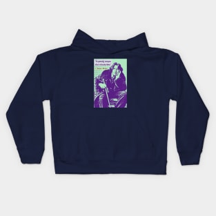 Oscar Wilde portrait and quote: Be yourself; everyone else is already taken. Kids Hoodie